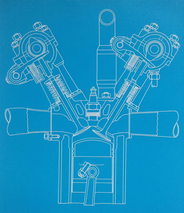 The fabulous twin cam 4 valves designed by Ernest Henry for the Grand Prix Peugeot in 1913.