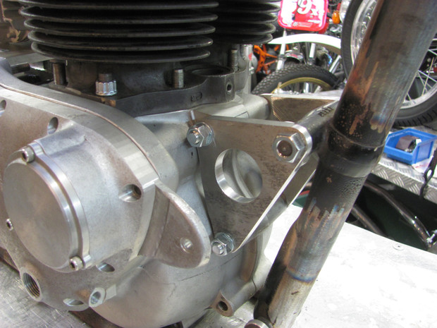 The right side of the front engine bracket of ''Le Bolide'' powered by Machines et Moteurs.