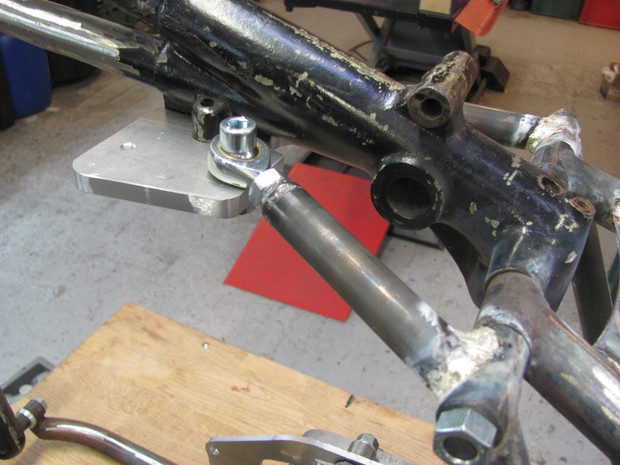 Triumph Pré-Unit frame modified for the blower.